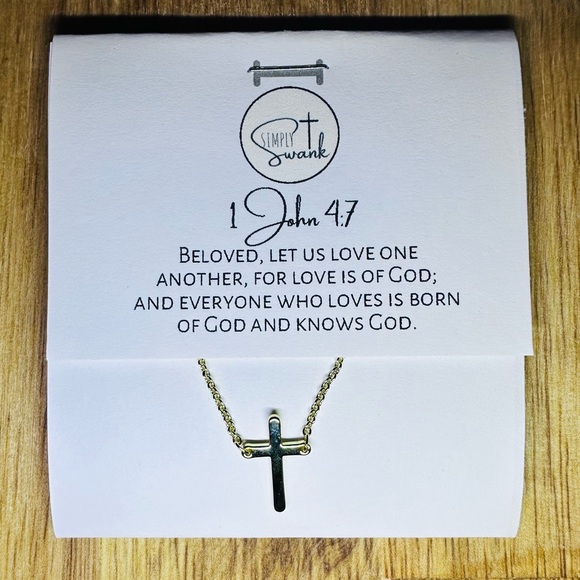 14k CROSS NECKLACE - Gold Plated over Brass - Picture 3 of 4